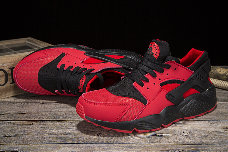 New Nike Air Huarache Red Black Shoes